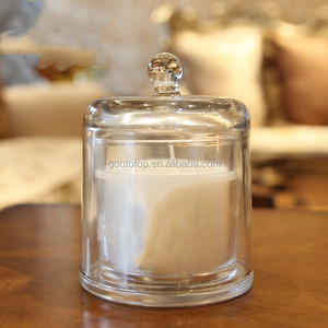 Portacandele in Vetro a Campana, Barattolo per Candele Regalo di Nozze in Vetro Tagliato con Coperchio - Product Image 2