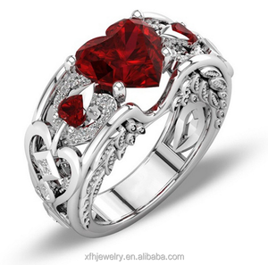 <span class=keywords><strong>Anillos</strong></span> de piedra preciosa en forma de corazón, <span class=keywords><strong>anillos</strong></span> Unisex de alta calidad - Product Image 1
