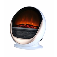 Nouvelle conception Mini petit chauffage de bureau à effet de flamme de bois rond Cheminée électrique