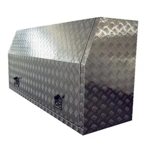 Customized Aluminum Checker Plate Outdoor <strong>Tool</strong> <strong>Box</strong> for Truck Trailer Side Opening Waterproof Dustproof 200L Capacity Storage - Product Image 1