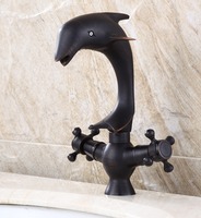 Robinet de lavabo de salle de bain de luxe à poignée unique, en alliage de zinc, cartouche en céramique, finition noire huilée durable, trou unique