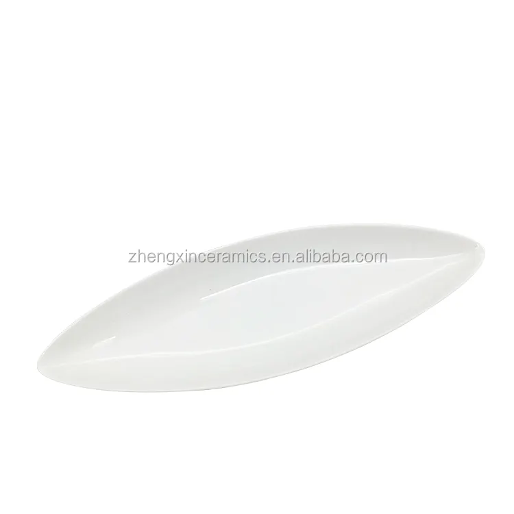 Stile europeo bianco di ceramica ovale pane piatto con un bel <span class=keywords><strong>design</strong></span> per hotel