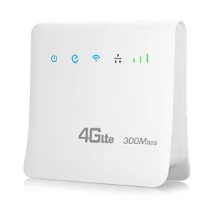 جهاز توجيه 300m 4G واي فاي Lte, جهاز توجيه غير مقفول إلى مضخم CPE سلكي ، جهاز مودم مكرر الإنترنت ، هوائي مدمج مع بطاقة Sim