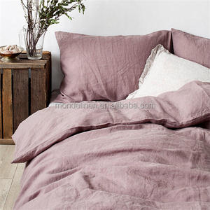 <span class=keywords><strong>100</strong></span>% puro lino naturale di pietra lavato letto biancheria da letto foglio di set copripiumino - Product Image 5