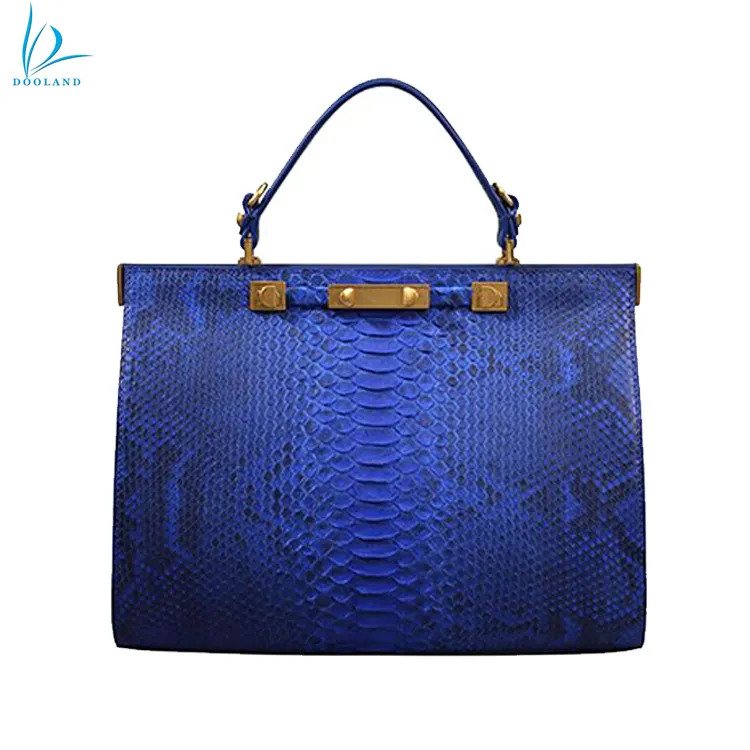 Latest design women real python skin leather handbag