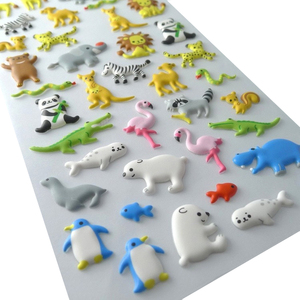 Autocollants gonflés personnalisés imperméables à l'eau phosphorescents <span class=keywords><strong>pour</strong></span> enfants Kawaii Holiady Star Letter Phone Sheet Printing 3D - Product Image 1