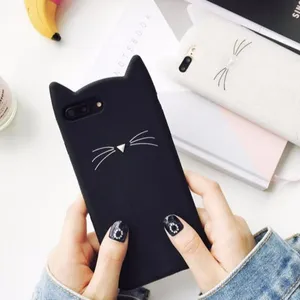 Bigote lindo gato silicona coque cubierta Teléfono para iPhone 6 6 S 7 más