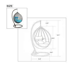 Patio extérieur Résine <span class=keywords><strong>En</strong></span> Osier <span class=keywords><strong>En</strong></span> Forme D'<span class=keywords><strong>oeuf</strong></span> Chaise De Jardin avec Support - Product Image 6