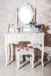 <strong>Brown</strong> Wood Craft Wall Vanity Mirror Plywood <strong>Dressing</strong> <strong>Table</strong> - Product Image 4