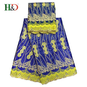 H & D buen precio alta calidad 5 del riche del Bazin 5yard 2 patio algodón africano de la tela del cordón para al por mayor - Product Image 5