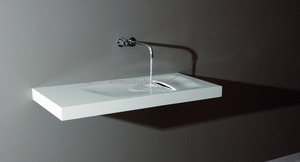 Évier de salle de bain moderne, 1 pièce, en acrylique, peu profond, lavabo, art, comptoir - Product Image 3