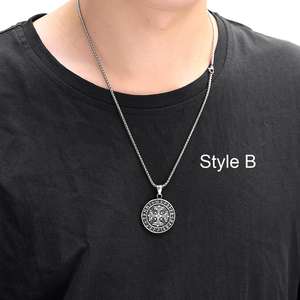 Kalung Liontin Viking Palu Baja Tahan Karat, Perhiasan untuk Pria - Product Image 6