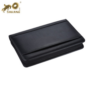 Chất lượng cao chuyên nghiệp A4 phổ biến bền dây kéo padfolio PU da danh mục đầu tư biểu tượng tùy chỉnh nhiều túi kinh doanh - Product Image 3
