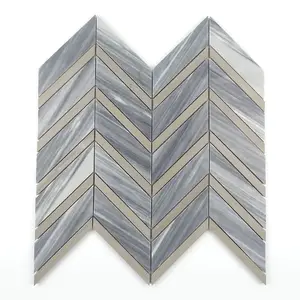 New Chevron Design Herringbone Mosaic Marble Tiles Floor Pattern