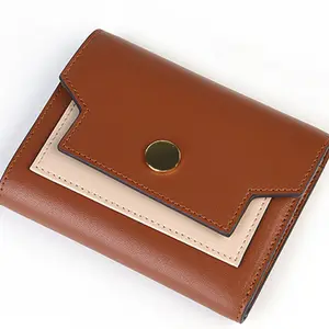 oem custom designer stylish leather purses for women slim bill fold wallet