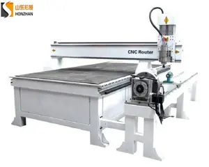 Honzhan ShandongメーカーCNC木工彫刻機4軸回転装置シリンダーオブジェクト用