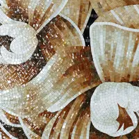 Hoa Tulip Vàng Hoa Mẫu Tùy Chỉnh Handmade Ice Jade Hand Cut Glass NGHỆ THUẬT Mosaic Mural Hình Ảnh Gạch Đối Với Khách Sạn Tường Dự Án