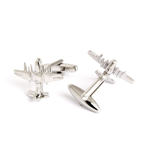 Nuovi <span class=keywords><strong>gemelli</strong></span> modello di aeroplano argento <span class=keywords><strong>per</strong></span> camicia da uomo - Product Image 3