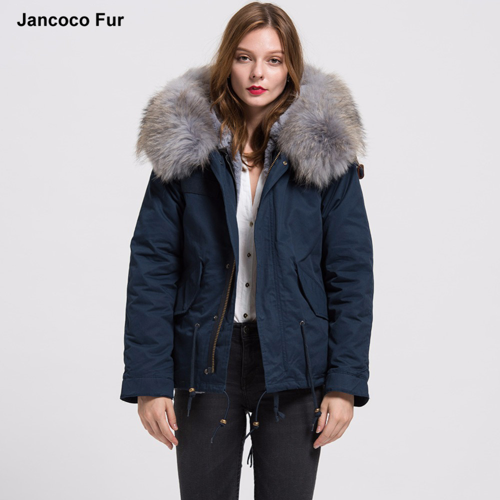 2018 Amovible Parker Veste Véritable Raton Laveur Grand Col De Fourrure Parka Version Hiver Chaud Rayé À Capuche Manteau