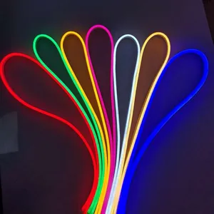 Yumuşak ve bükülebilir IP65 şerit Neon esnek halat aydınlatma 24V 12V renk değiştirme RGB LED Neon ışık