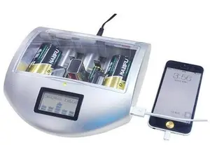 Não- recarregável carregador de bateria alcalina com usb 2.4a, rc997 00233 oem