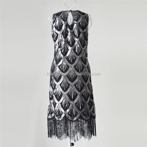 <span class=keywords><strong>Robe</strong></span> à rabat à franges avec perles et paillettes, 1920, décor artistique de bestdanse, vintage, Costume Gatsby, sarcelle, perles - Product Image 6