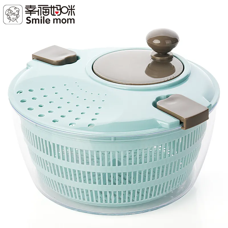 Smile mom 4L Plastic Salad Spinner Kitchen Vegetable Tools with Locking Clips