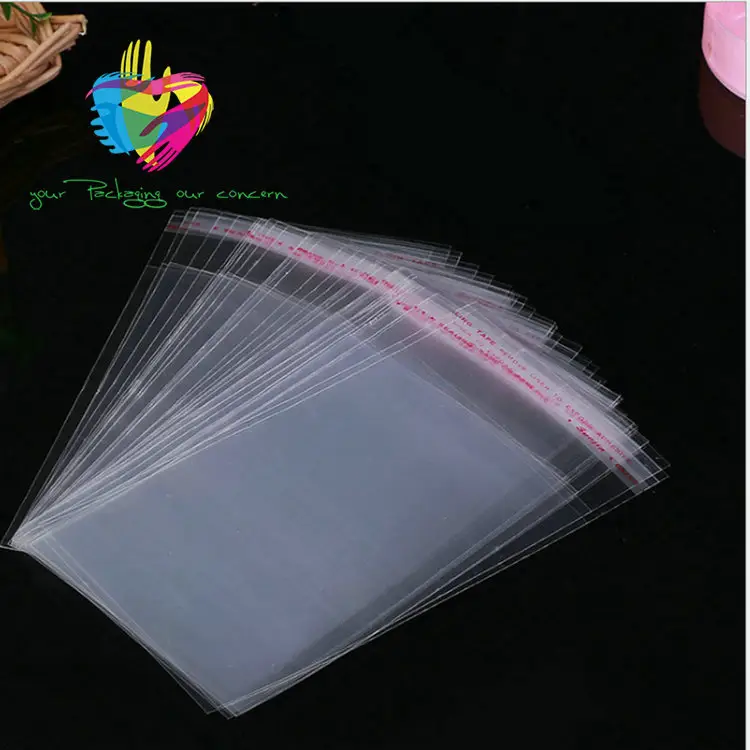 Di Yiwu campioni gratuiti migliore qualità della guarnizione di auto flap di plastica trasparente sacchetto del opp con adesivo