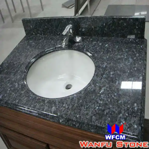 Tile & Top 25'' Granite Single Vanity Top with Sink and 3 Faucet Holes