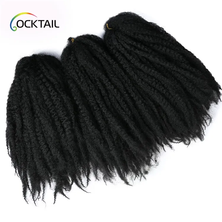 pre twisted afro kinky twist braid hair extension african kinky curly synthetic braiding hair  afro twist wave hair extensions