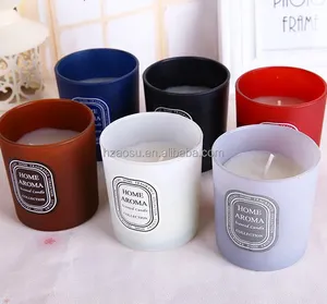 Frosted solid color glass jar candle