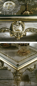 Luxury Fine Khắc Antique Xong Hình Chữ Nhật Bàn Cà Phê, Tự Nhiên Đau Khổ Thanh Lịch Bàn Cà Phê - Product Image 2