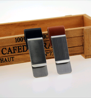 Porte-stylo en cuir PU avec clip en acier inoxydable, marron/noir, rectangle 20x50mm pour carnet