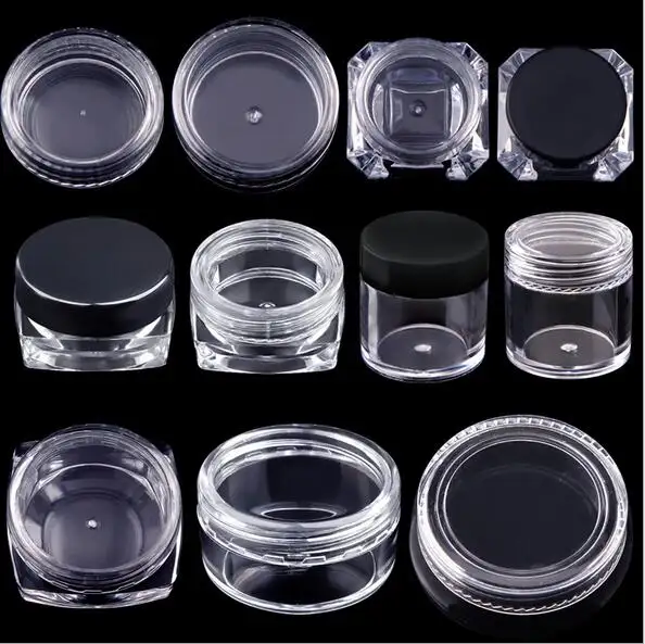 Professional Design Nail Rhinestone Storage Box Empty Plastic Square/Round/Diament Nail Art Decoration Bottle