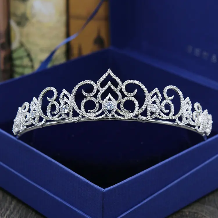 Hot Bridal Princess AAA CZ Tiara Wedding Crown Pageant Hair Accessory