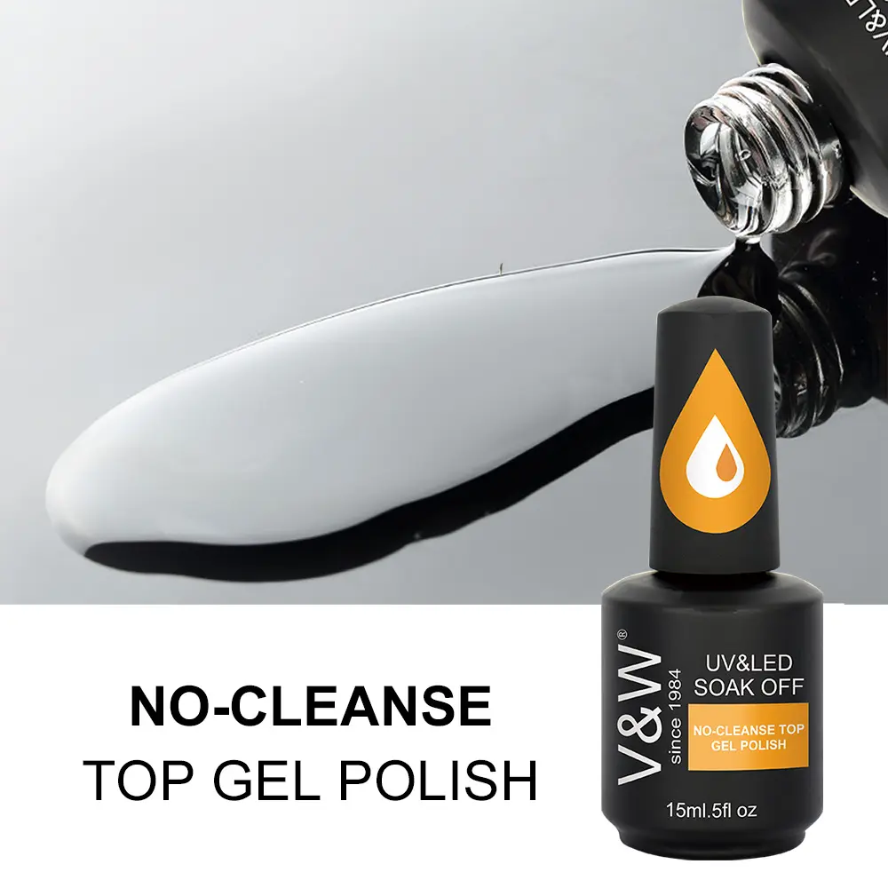 Factory OEM gel top coat no wipe for nail gel polish