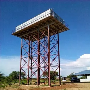Torre de aço galvanizado mergulhado quente, estrutura de cabeça, tanque de água, modular, seccionado, elevado, torre, tanque de água