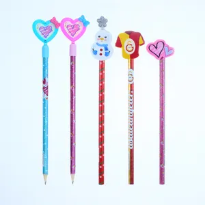 Oem brand colorful high quality funny heart shape pencil