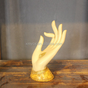 Porte-bougie en polyrésine en forme de <span class=keywords><strong>main</strong></span> de Bouddha avec fleur de lotus - Product Image 6