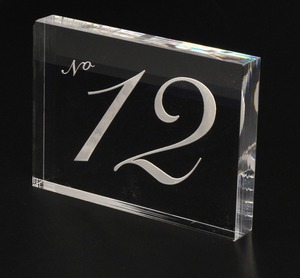 Free Standing Clear Engraved Acrylic <strong>Table</strong> <strong>Numbers</strong> Desktop Acrylic Sign Block for Office - Product Image 1