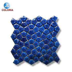Tuiles en céramique bleues et <span class=keywords><strong>turquoise</strong></span> mélangées dans diverses formes de mosaïque - Product Image 4