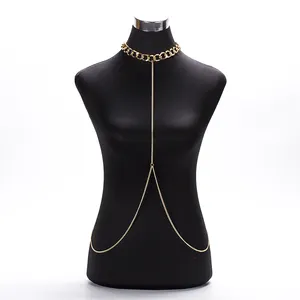 OEM Hot Dance Sexy Body Chain for Women Body Jewelry Dress Made in Chain Halter Jewelry Bikini Long Tassel Long Chain Wholesale