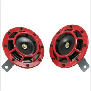 RED SUPER LOUD BLAST TONE GRILL MOUNT 12V ELECTRIC COMPACT CAR HORN 335HZ/400HZ