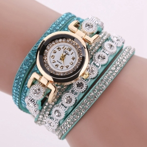 Moderno para mujer pulsera de pulsera reloj de cuarzo 40MM Correa con muchos diamantes 8 colores de dama de moda de cuero relojes de mujer