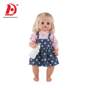 HUADA 2023 China Custom Design 16 Inches Small Lifelike Girl Toy 3D Face Blink Doll with Accessories