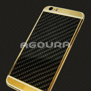 Plaque de couverture arrière en Fiber de carbone or Rose pour IPhone, pièce unique, panneau arrière en fibre de carbone personnalisé - Product Image 4