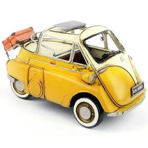 Modellino <span class=keywords><strong>Auto</strong></span> d'Epoca 1957 con Rimorchio Scala 1:12 Artigianato in Metallo Retrò Classico per Decorazione Casa/Pub/Caffè o Regalo - Product Image 2