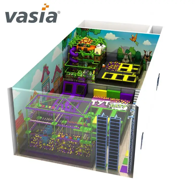 Vasia Kinder bungee trampolin usa Indoor Spielplatz Trampolin Für Verkauf