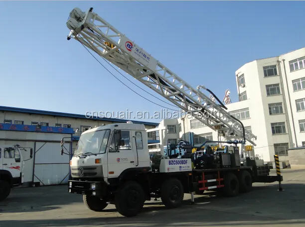 BZC500BDF truk-mount bor rig rotary ke lubang rig 500 m kedalaman lubang 500mm lubang diamter air sumur rig pengeboran panas penjualan