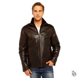 แจ็กเก็ตหนังแท้สีดำจากอิตาลีผลิตภัณฑ์หนังเกรดพรีเมี่ยม valerian Romano VRM0099 - Product Image 2